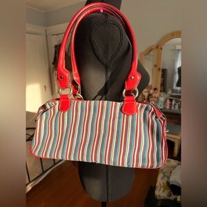 Baguette Red white and blue striped bag